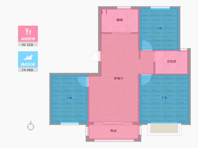 河北省-唐山市-假日壹号-69.34-户型库-动静分区