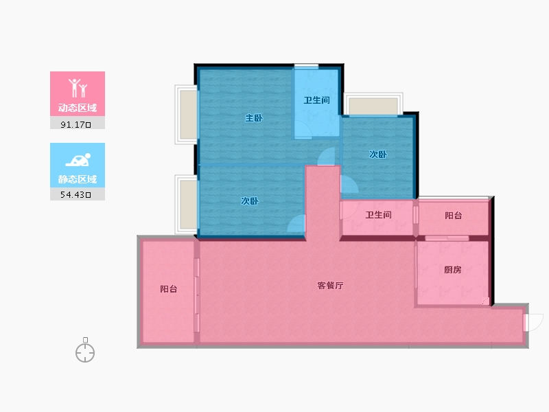 广东省-湛江市-龙腾广场-133.20-户型库-动静分区