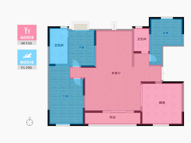 海南省-海口市-​佳元江畔锦御-144.80-户型库-动静分区