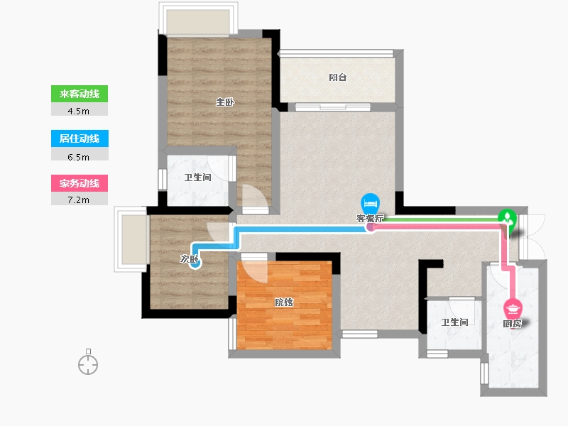 四川省-绵阳市-宏博梓江锦城-88.00-户型库-动静线