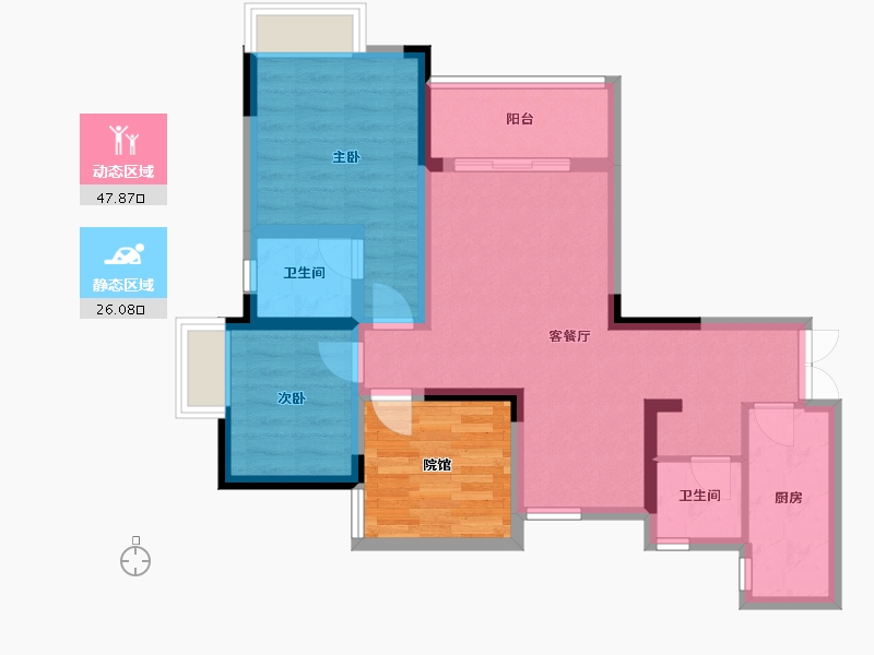 四川省-绵阳市-宏博梓江锦城-88.00-户型库-动静分区