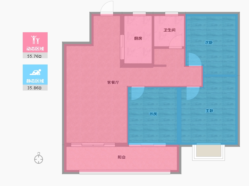 安徽省-蚌埠市-中梁淮风十里-82.92-户型库-动静分区