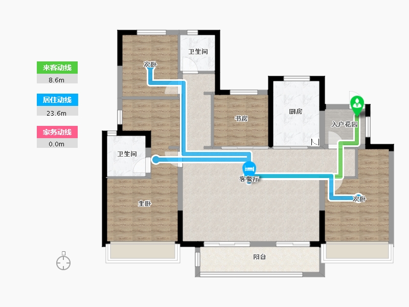 宁夏回族自治区-银川市-万科翡翠公园-119.20-户型库-动静线