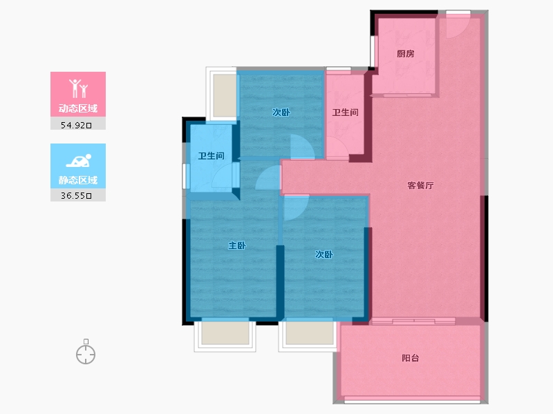 广西壮族自治区-梧州市-丰业万悦公馆-81.83-户型库-动静分区