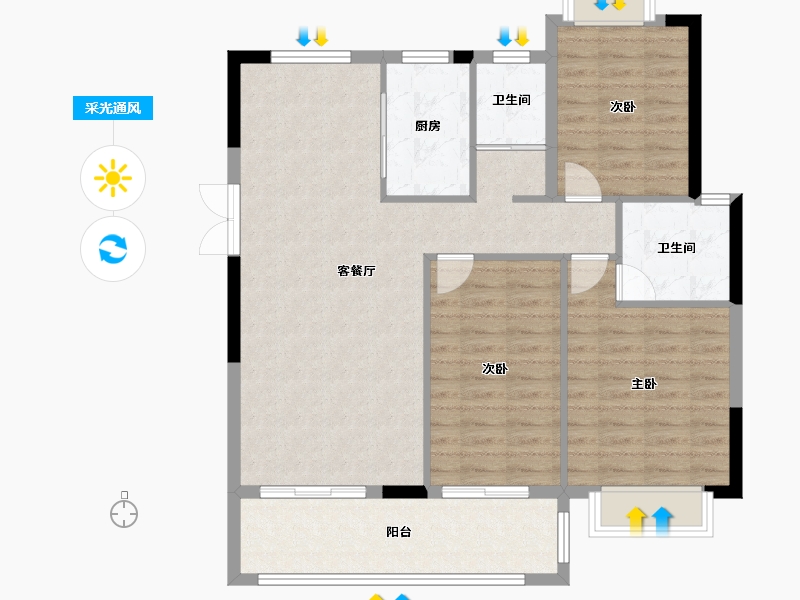 广西壮族自治区-桂林市-文源学府-142.00-户型库-采光通风