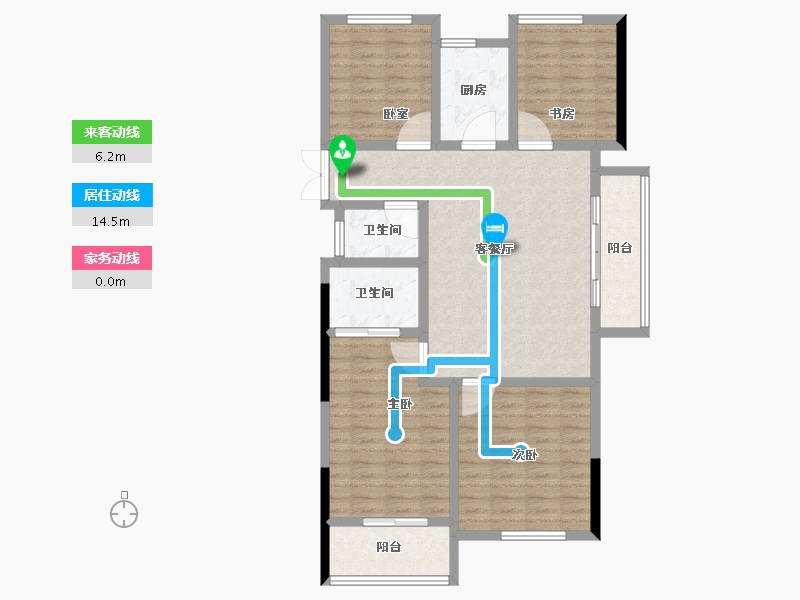 浙江省-衢州市-招贤里-105.61-户型库-动静线