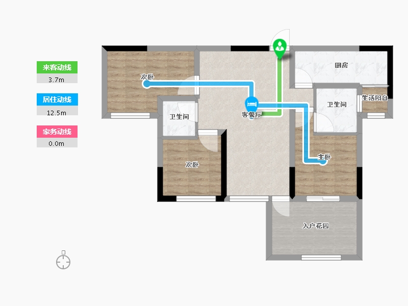 四川省-巴中市-云城书香美邸-75.36-户型库-动静线