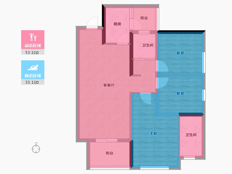 四川省-绵阳市-泰典阅江澜庭-76.17-户型库-动静分区