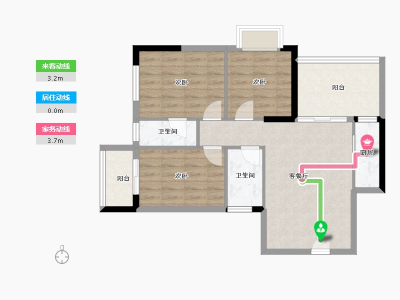 广西壮族自治区-梧州市-丰业万悦公馆-70.35-户型库-动静线