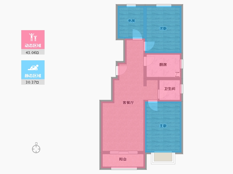 河北省-唐山市-假日壹号-64.08-户型库-动静分区