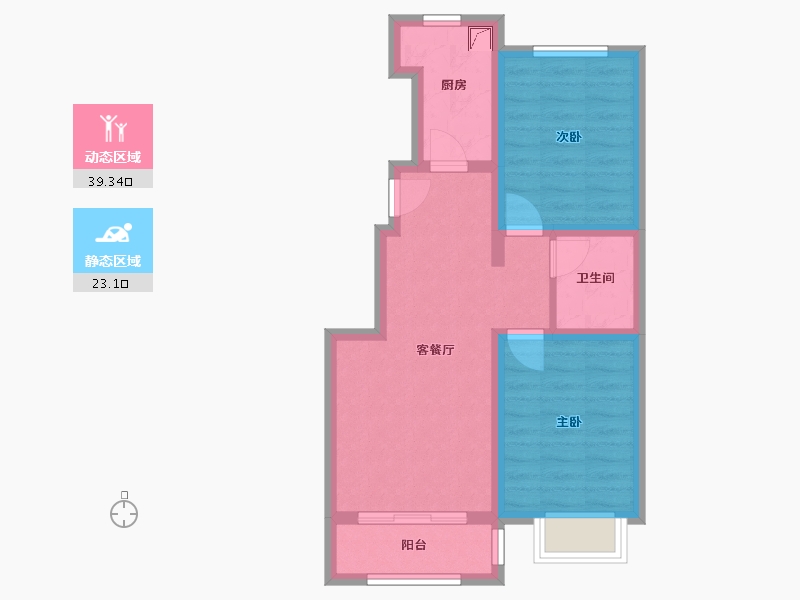 河北省-唐山市-假日壹号-54.41-户型库-动静分区