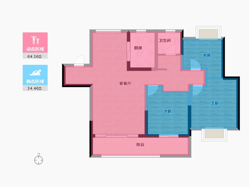 安徽省-蚌埠市-和顺国樾府-87.88-户型库-动静分区