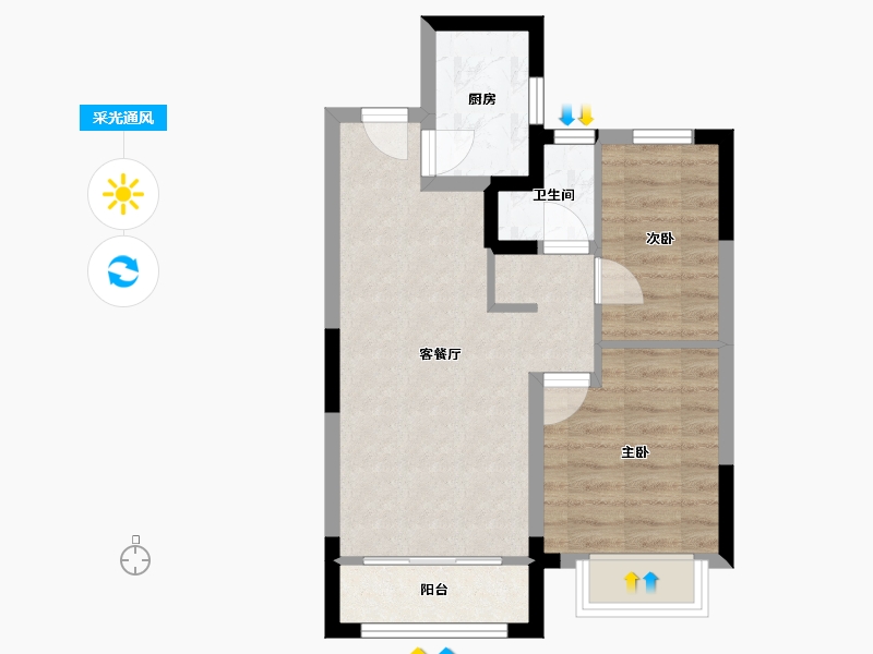 河北省-唐山市-假日壹号-50.67-户型库-采光通风