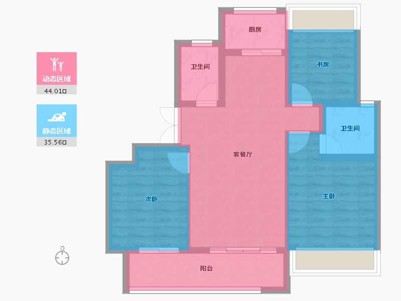 浙江省-衢州市-中原江山府-70.98-户型库-动静分区