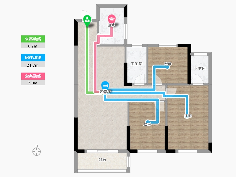 湖北省-荆州市-国际御景-87.46-户型库-动静线