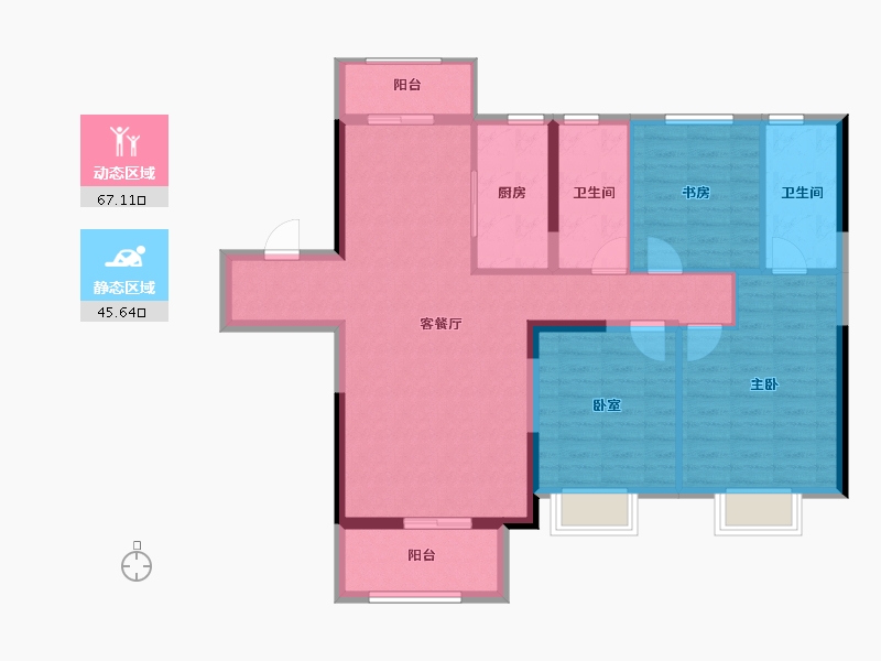 河南省-三门峡市-中航仙本那-101.66-户型库-动静分区