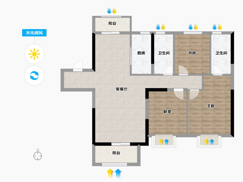 河南省-三门峡市-中航仙本那-101.66-户型库-采光通风