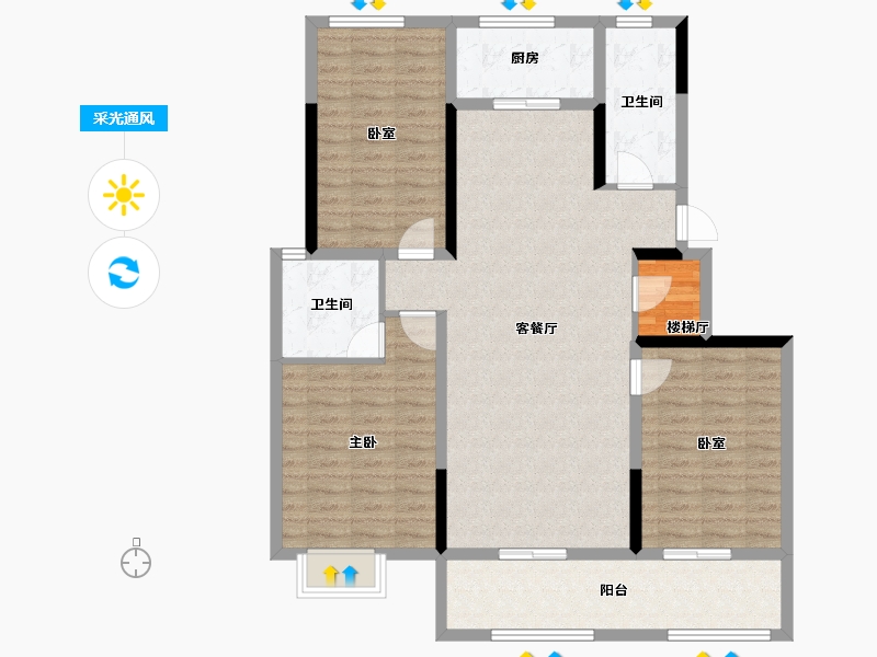 河南省-三门峡市-瑞德学府壹號-114.04-户型库-采光通风