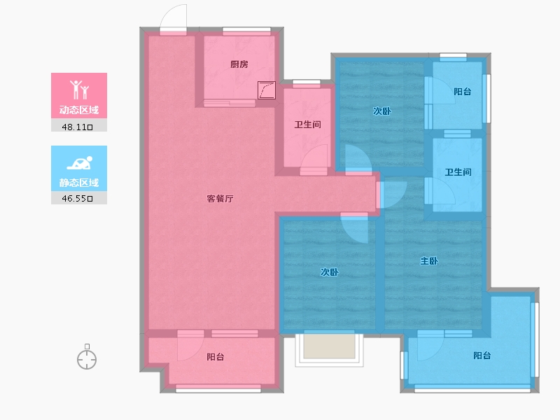 河北省-邢台市-京福苑-81.63-户型库-动静分区