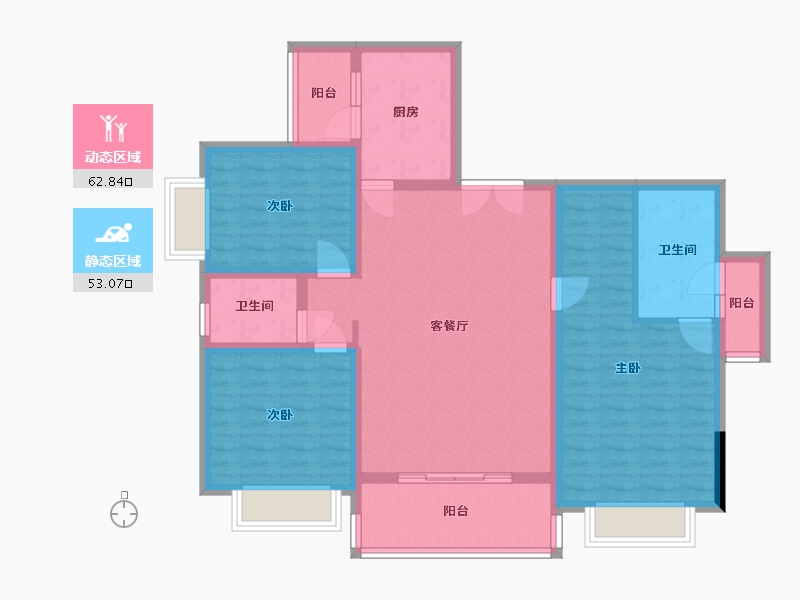 四川省-绵阳市-天正·梓江之星-110.00-户型库-动静分区