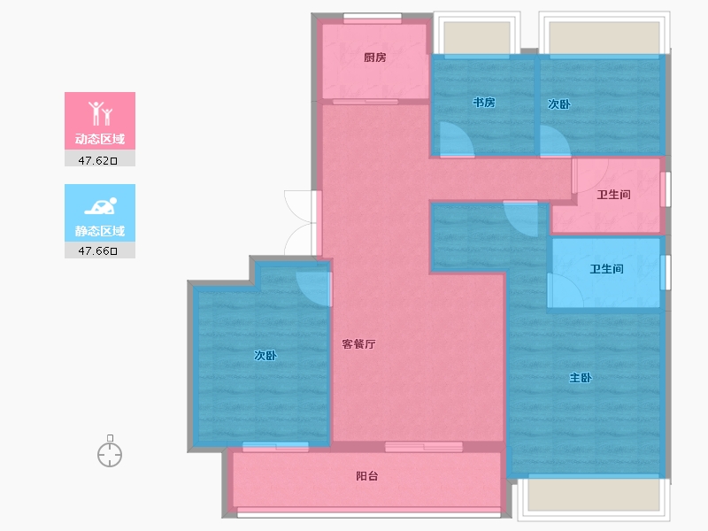 浙江省-衢州市-中原江山府-86.20-户型库-动静分区