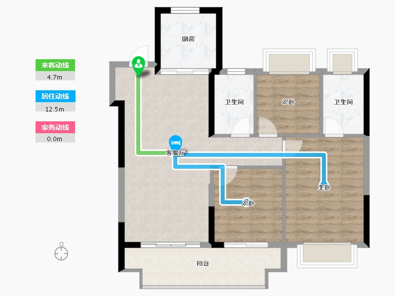 福建省-南平市-建发叁里云庐-85.67-户型库-动静线