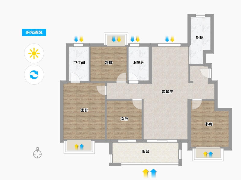 江西省-赣州市-新力东园-92.80-户型库-采光通风