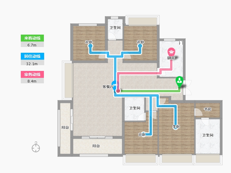 江苏省-扬州市-天珺源璟-153.60-户型库-动静线