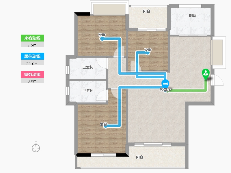 福建省-南平市-御景华府-95.67-户型库-动静线