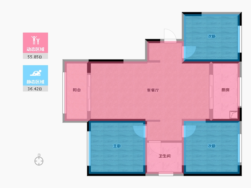 安徽省-合肥市-兴华苑-82.22-户型库-动静分区