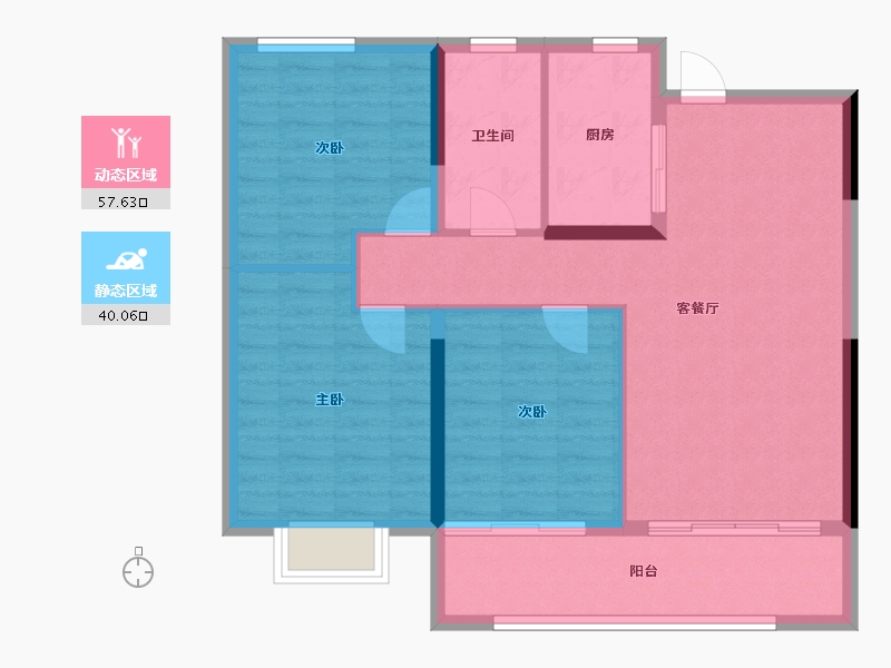 安徽省-蚌埠市-毅德城·御璟苑-88.64-户型库-动静分区