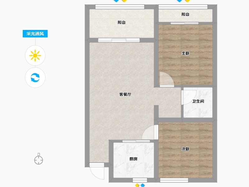 山东省-济宁市-龙城华府-65.00-户型库-采光通风