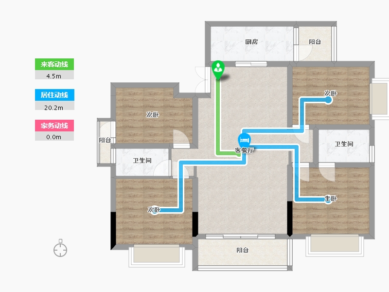 四川省-绵阳市-天正·梓江之星-100.00-户型库-动静线