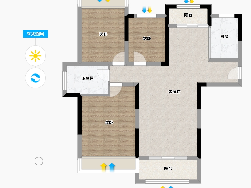 福建省-南平市-​御景峰-84.86-户型库-采光通风