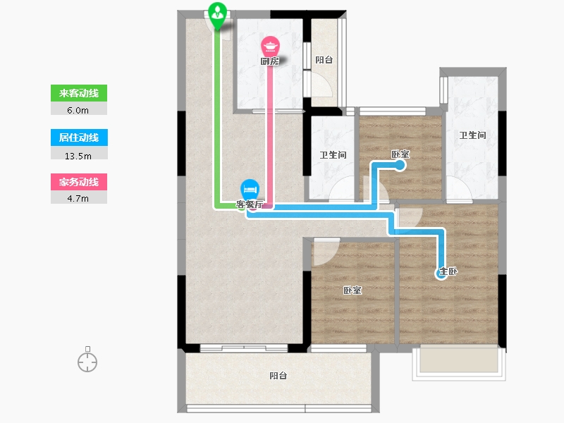 广东省-湛江市-龙湖山庄-84.71-户型库-动静线