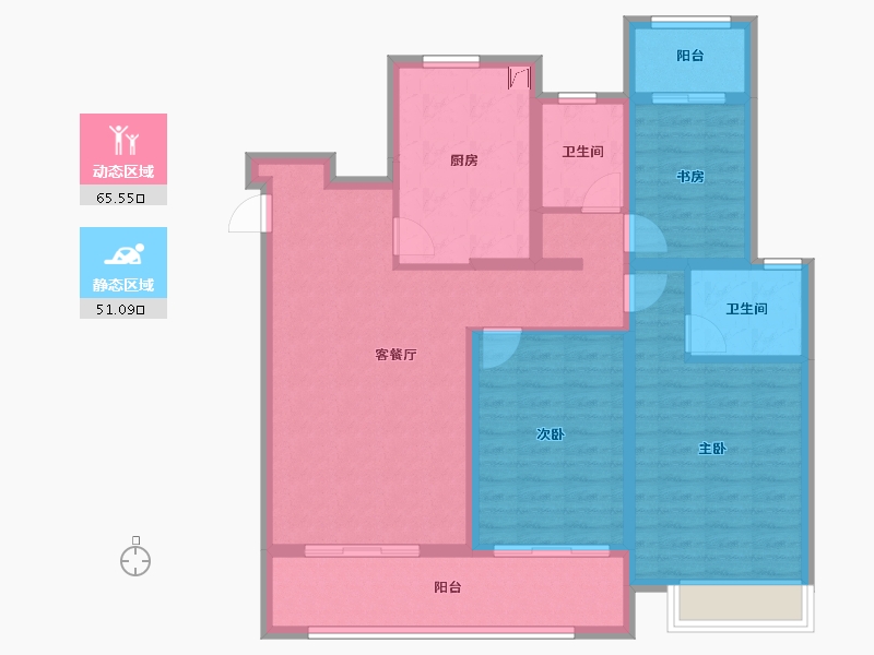 江苏省-扬州市-宏云东悦府-104.01-户型库-动静分区