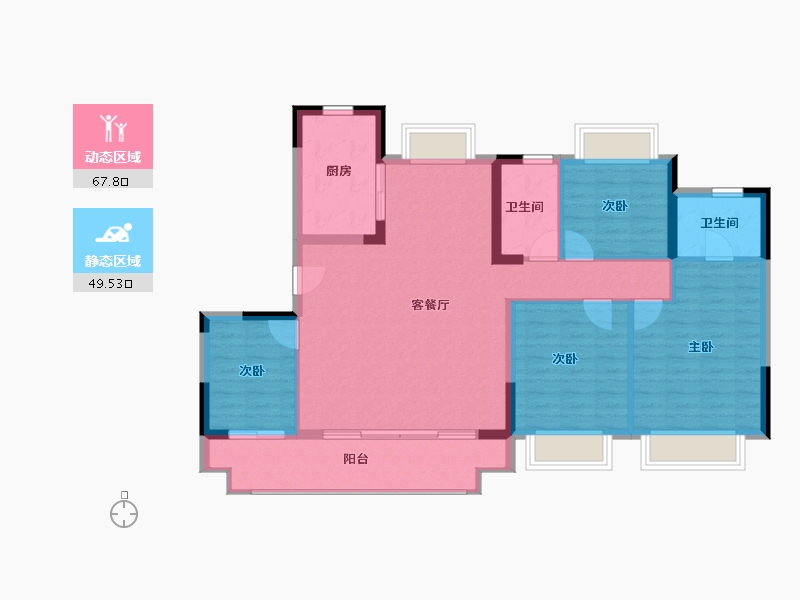 福建省-南平市-建发叁里云庐-106.77-户型库-动静分区