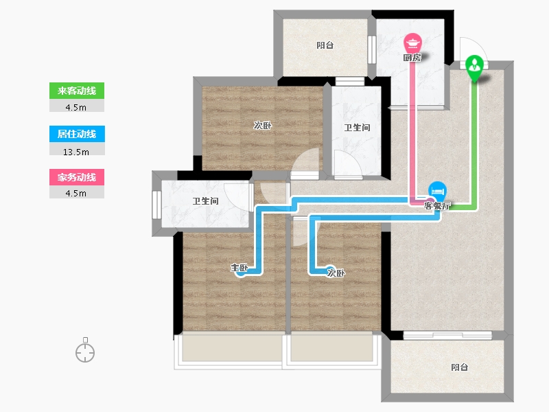 广东省-湛江市-中交滨海广场-71.51-户型库-动静线