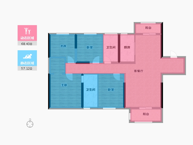 河南省-三门峡市-中航仙本那-111.97-户型库-动静分区