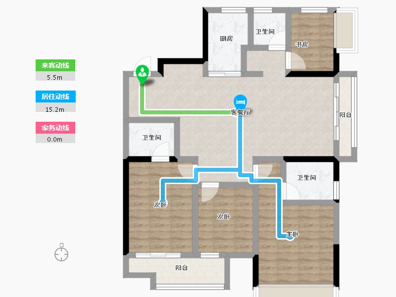 浙江省-衢州市-华达美好广场宸园-96.74-户型库-动静线