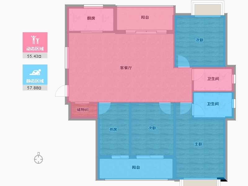 福建省-南平市-御景华府-103.77-户型库-动静分区