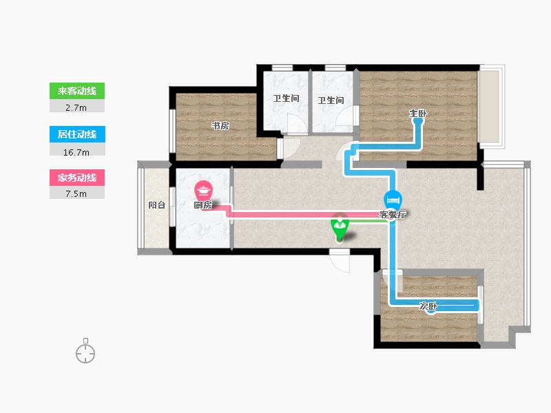 宁夏回族自治区-银川市-中环西园-112.00-户型库-动静线