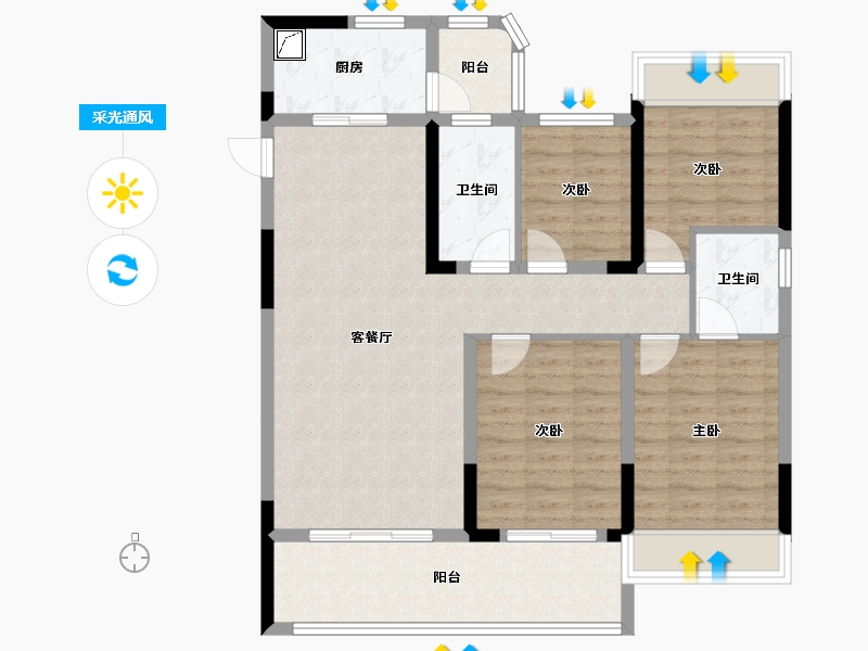 湖北省-荆州市-鼎仁公园雅集-98.54-户型库-采光通风