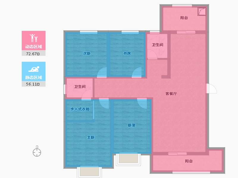 河南省-三门峡市-桥东河畔-113.73-户型库-动静分区