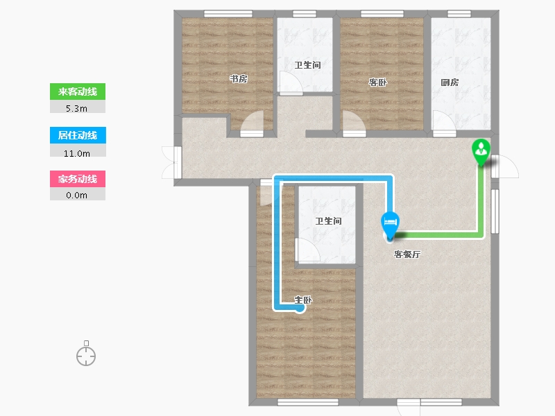 新疆维吾尔自治区-昌吉回族自治州-丁香雅苑-110.40-户型库-动静线