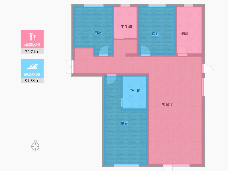 新疆维吾尔自治区-昌吉回族自治州-丁香雅苑-110.40-户型库-动静分区