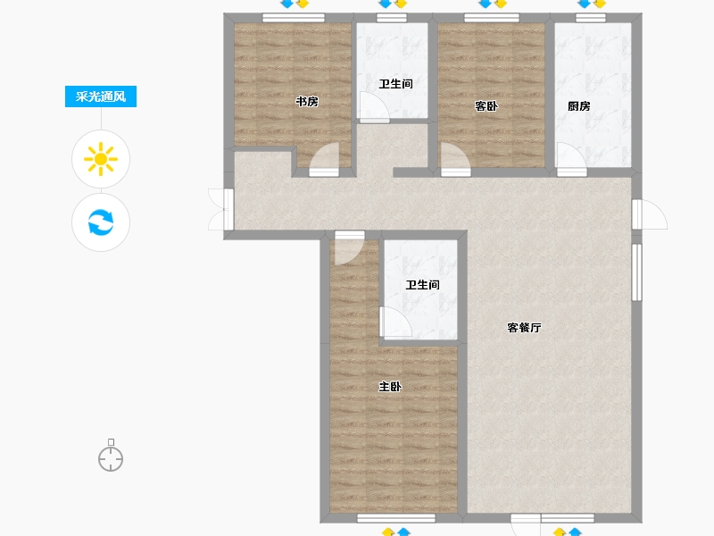 新疆维吾尔自治区-昌吉回族自治州-丁香雅苑-110.40-户型库-采光通风