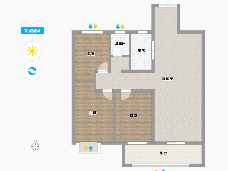 河南省-三门峡市-经开华庭-98.75-户型库-采光通风