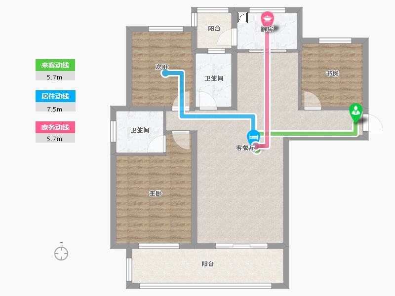 湖北省-荆州市-国际御景-97.76-户型库-动静线