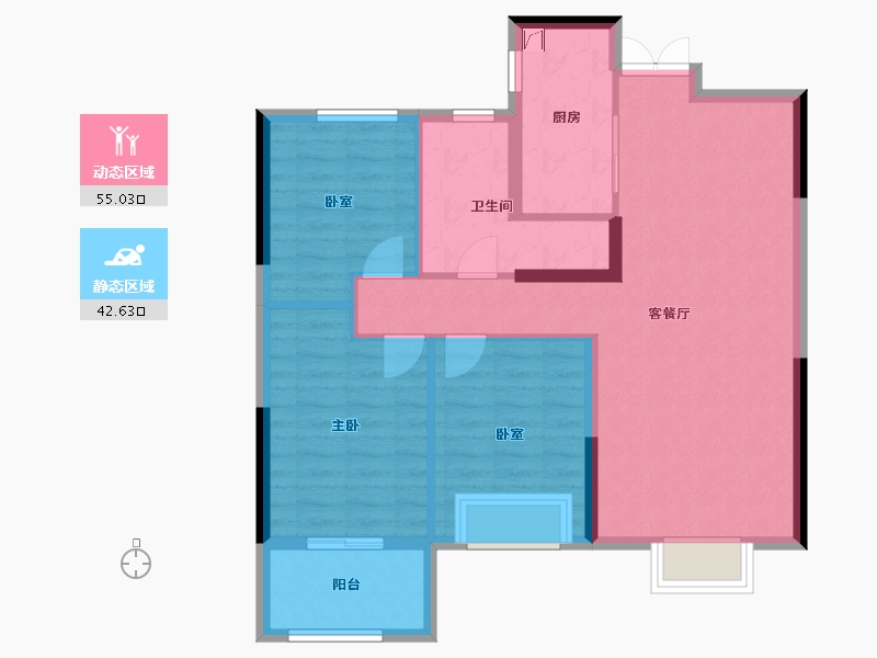 河南省-三门峡市-瑞德学府壹號-88.00-户型库-动静分区